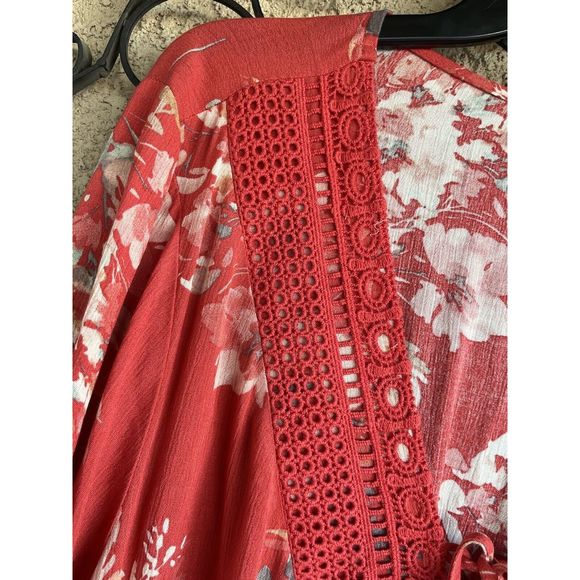 Torrid Babydoll Gauze Crochet Trim Top - Size 2X - Multicolored - Picture 7 of 10